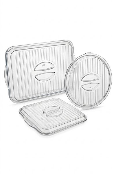 MAKRİ HOME 3-Piece Pyrex Lid Set (Rectangular-40 × 27 cm + Square-28.2 × 31.7...