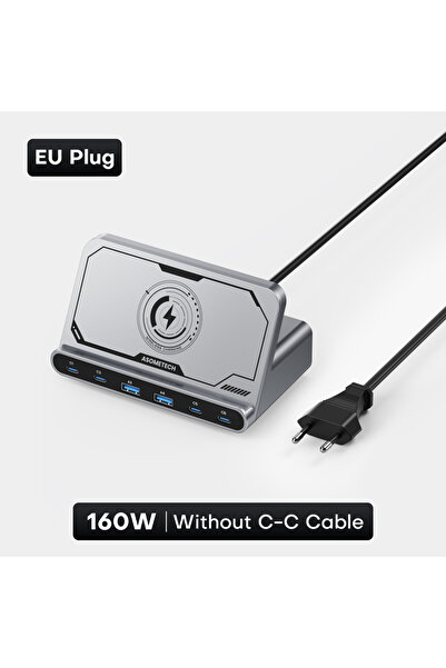 Choice قابس الاتحاد الأوروبي ASOMETECH 160 واط محطة شحن USB لاسلكية 7 في 1 65...