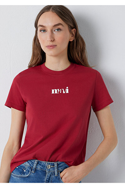 Mavi Logo Printed Red T-Shirt Regular Fit / Normal Cut 1612241-70391