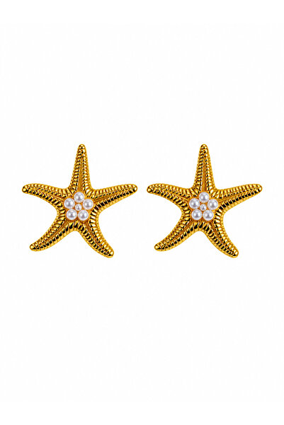 FIERA JEWELRY Pearl Starfish Steel Women's Earrings