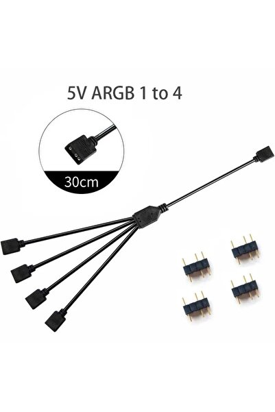 Choice3 1 to 4 5V 3-Pin Addressable ARGB Female to Female Splitter Extension ...