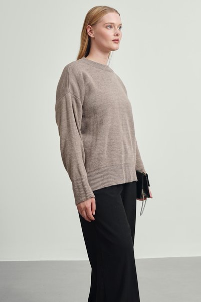 Gülce moda Women's Crew Neck Oversize Knitwear Sweater