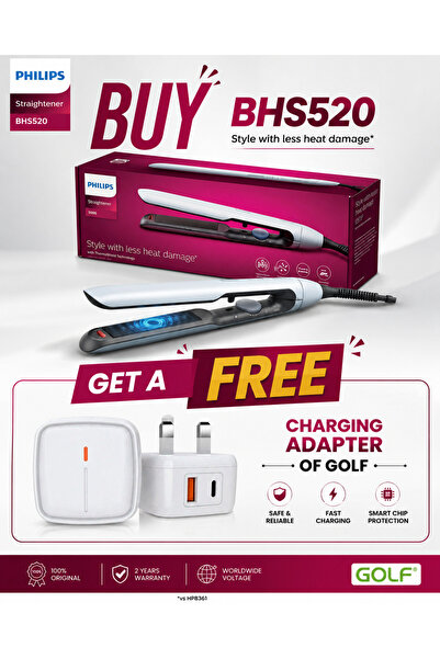 Philips Hair Straightener BHS520-00 BUY BHS520 AND GET FREE CHARGING ADAPTER ...