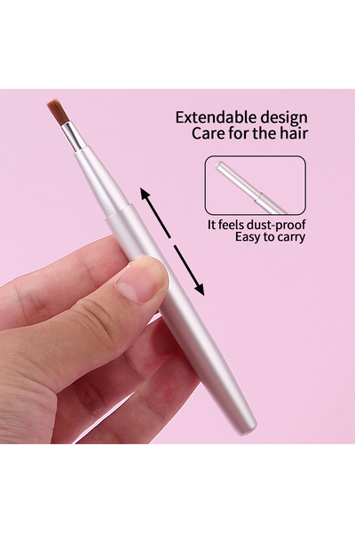Choice Silver 1pcs Mini Portable Lipstick Brush Lipstick Brush Soft Lipstick ...