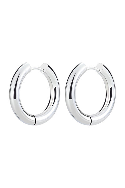Choice 12mm Silver 2 Pieces 4mm thickness Stainless Steel Earring Cute Big Cr...