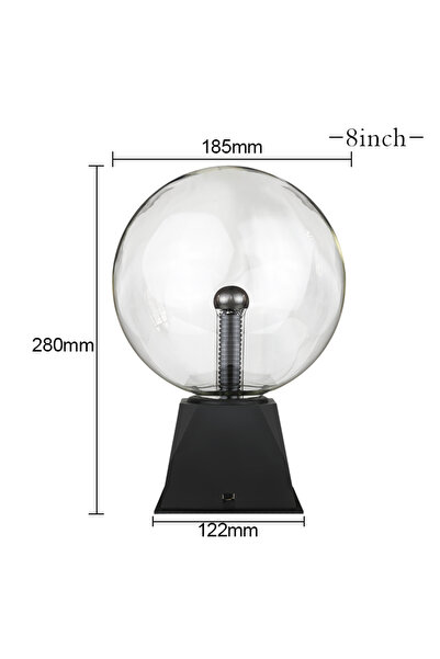 Choice4 8 inch Magic Crystal Plasma Ball Lamp 3/4/5/6/8 Inch LED Night Light ...