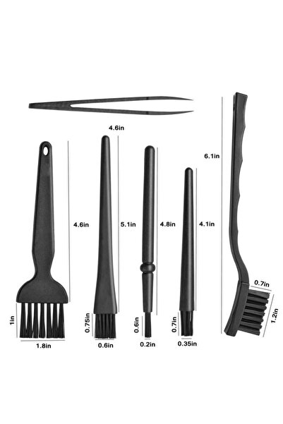 Choice Black 6 in 1 Black Keyboard Cleaning Brush Kit Small Computer Dust Bru...