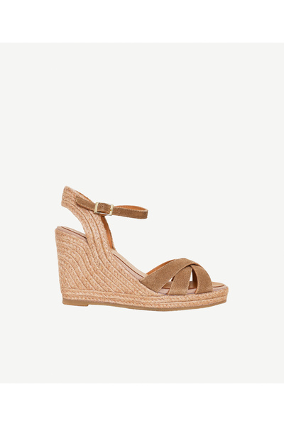 Yargıcı Cross-Strapped Padded Suede Espadrille