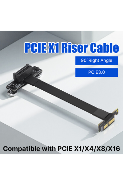 Choice 10cm PCIE Extension Cable PCIE 3.0 X 1 Extension Cable 90 Degree Right...