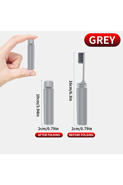 Choice1 GREY Portable Compact Charcoal Folding Toothbrush - Perfect for Trave...
