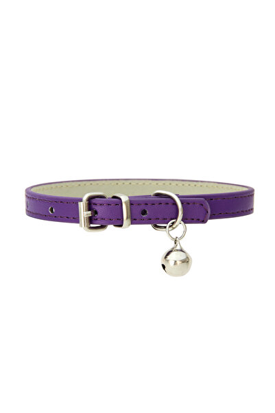 Choice S PURPLE Adjustable PU Leather Cat Collar - Durable, Stylish Pet Colla...