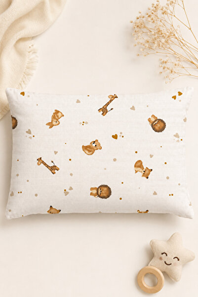MORE HOME Muslin Baby Pillowcase with Cover 35X45 Fox Light Beige
