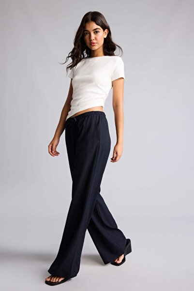 DeFacto Wide Leg Double Pocket Regular Waist Standard Length Trousers F6249Ax...