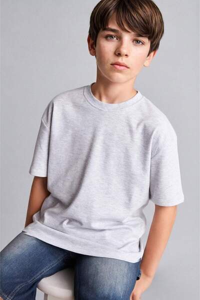 DeFacto Oversize Crew Neck Short Sleeve Basic T-Shirt for Boys G6486A826Sm