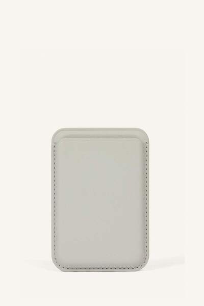 DeFacto Magsafe Unisex Faux Leather Gray Card Holder I6568Axns