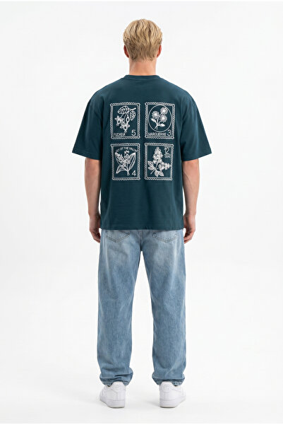 Respire Men's Embroidered Oversize T-Shirt Emerald