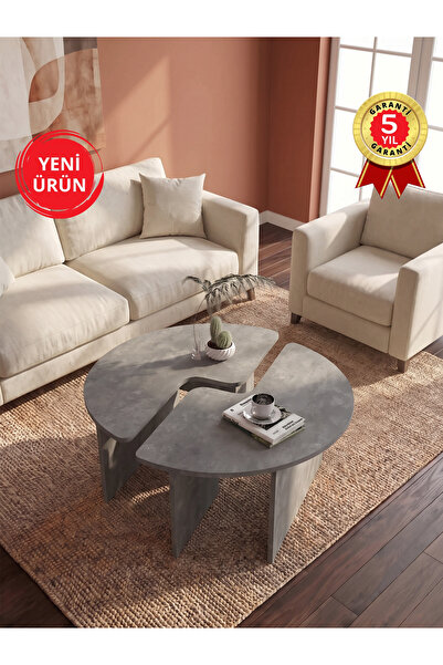 dorpek Ayarlanabilir Modüler İkili Orta Sehpa, Salon Orta Sehpa, Modern Tasar...