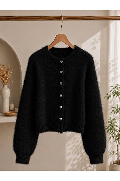 DAĞON'S Heart Buttoned Beard Cardigan