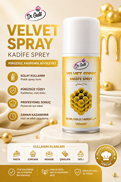 PASTA BELLİS DR. GUSTO KADİFE SPREY BOYA ALTIN - 150 ML