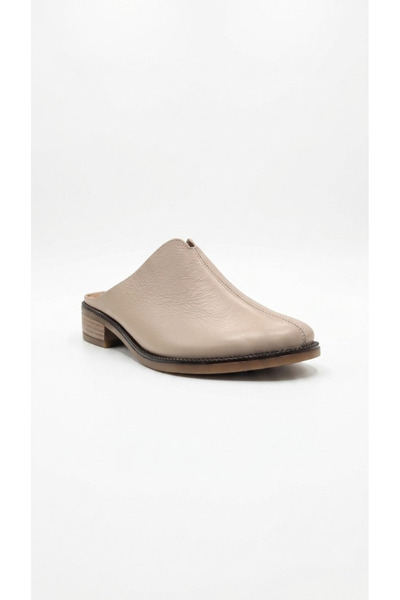 Ustalar Ayakkabı Çanta Beige women's genuine leather slipper 109.26314