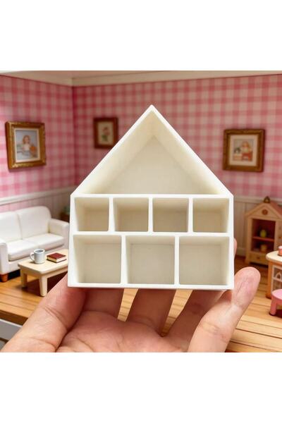 Choice WHITE 1pc Miniature Model House Storage Rack, Home Desktop Decoration ...