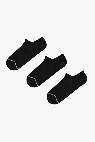 Penti Black Basic Mesh Cotton Glitter 3 Pairs Sneaker Socks