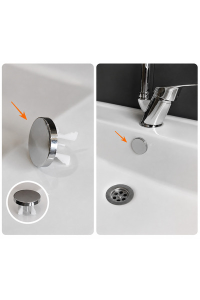 QuarVit ABS Plastik Yuvarlak Krom Kapalı Lavabo Yüzüğü (Kapağı) Halkası 1 adet