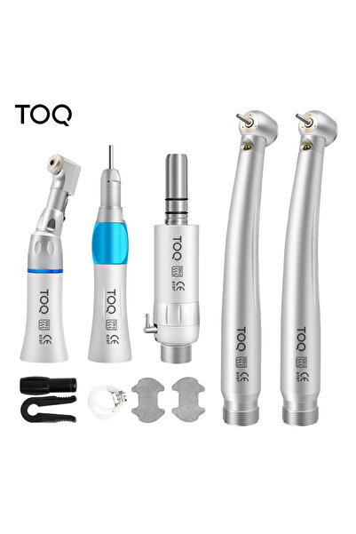 Choice1 2 hole Dental LED High & Low Speed Handpiece Kit Straight Contra Angl...