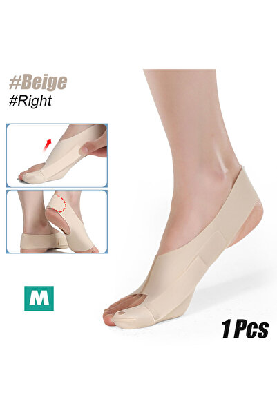 Choice6 Beige-Right-M 1pc Toe Separator, Bunion Relief Toe Straightener for A...