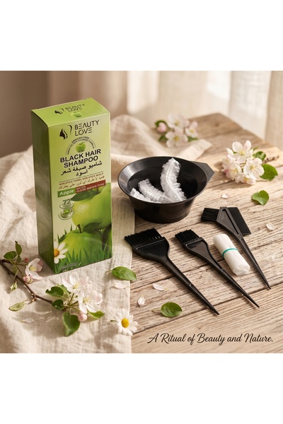 BEAUTY LOVE SKIN ESSENTIALS Black Hair Dye Kit with Applicator Tools