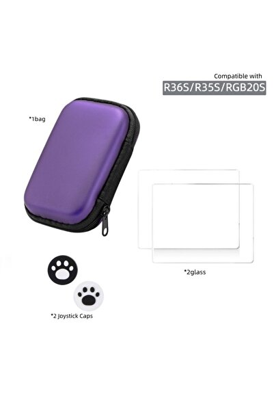 Choice1 Purple Set BOYHOM R36S Original Tempered Glass for 3.5Inch Player Gam...