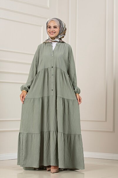Sevitli Lilyum Fabric Robal Katya Dress-Mint Green