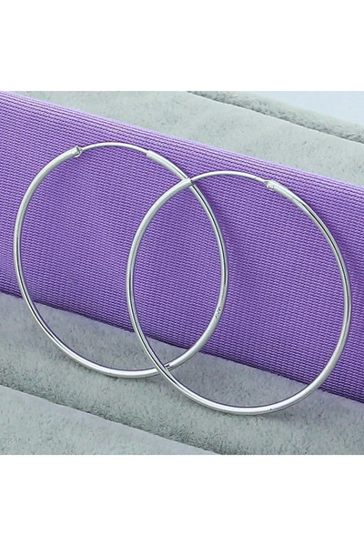 choice2 60MM 925 Silver Round Circle 35/50/60mm Hoop Earrings For Woman Weddi...