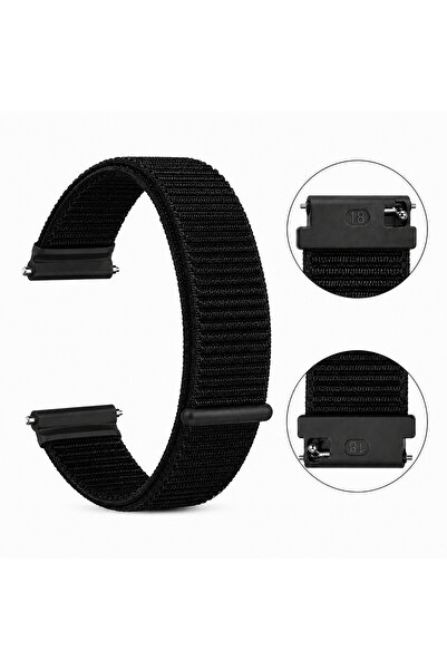 MAUEX Curea smartwatch 18 mm din nailon, Quick Release, reglabilă, respirabil...