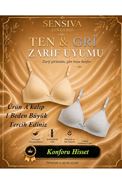 sensiva lingerie حمالة صدر للتمرين مكونة من قطعتين بدون أسلاك - حمالة صدر ناع...