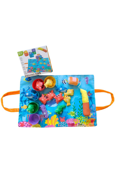 Choice1 B Montessori Toy for Todders Cloth Fishing Game with Stacking Cups Co...