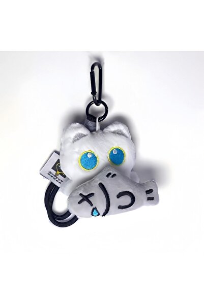 Choice1 WHITE Car Keyring Accessories Cool Plush Black Cat Doll Toy Keychain ...