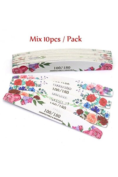 Choice 10pcs Mix 10Pcs Lot Professional Nail Files 100/180 Griting Wood Stron...