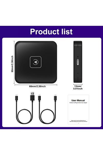 Choice 2 in 1 FLIXIVI 2in1 Wireless Mini Carplay/Auto Box Dongle Wired To Wir...