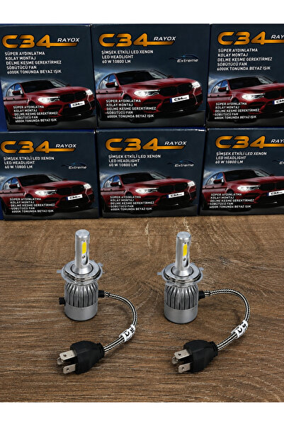 APEXİ Tofaş H4 Beyaz Led Xenon Far Ampulu Güçlü Işık Şimşek Etkili