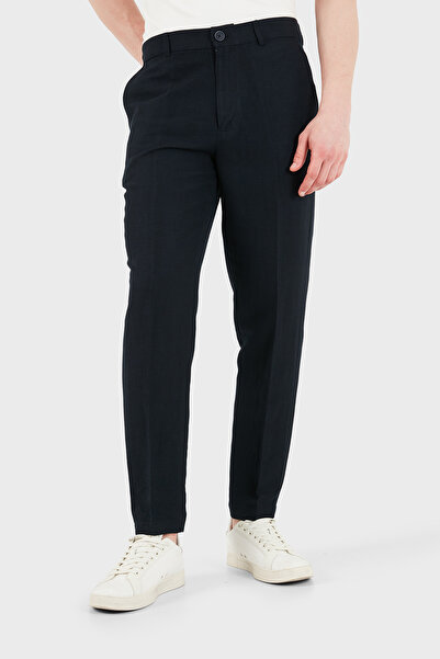 Armani Exchange Linen Blend High Waist Regular Fit Trousers Men's Pants 8Nzp1...