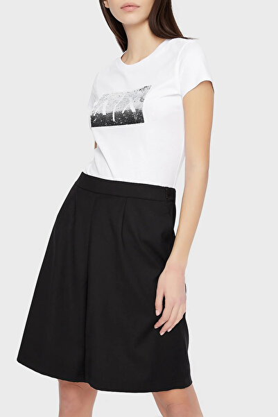 Armani Exchange تي شيرت نسائي مطبوع ذو قصة ضيقة وياقة دائرية 8NYTDL YJ73Z 6110