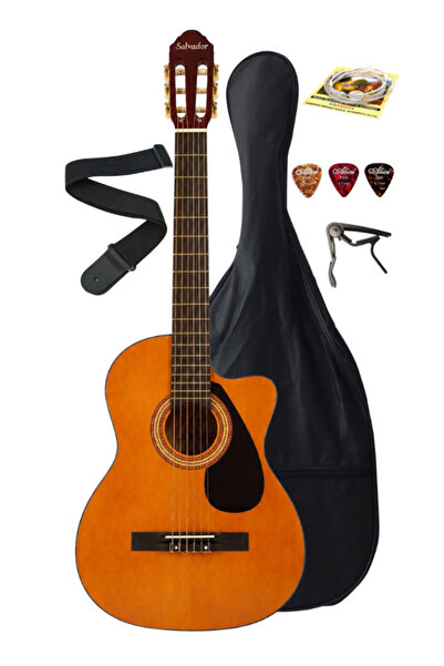 SALVADOR ATL441708 Klasik Gitar 4/4 Yetişkin Boy Sap Ayarlı Full Set