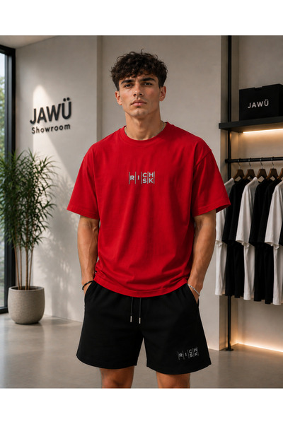 JAWÜ STYLE Rich-Risk Printed Oversize T-Shirt Shorts Set