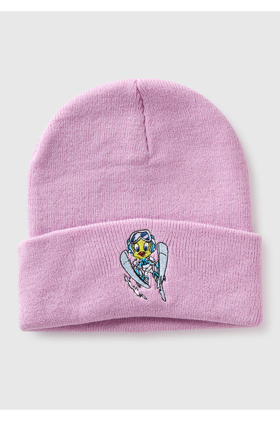 United Colors of Benetton Boy's Pink Pr. Looney Tunes Embroidered Beanie