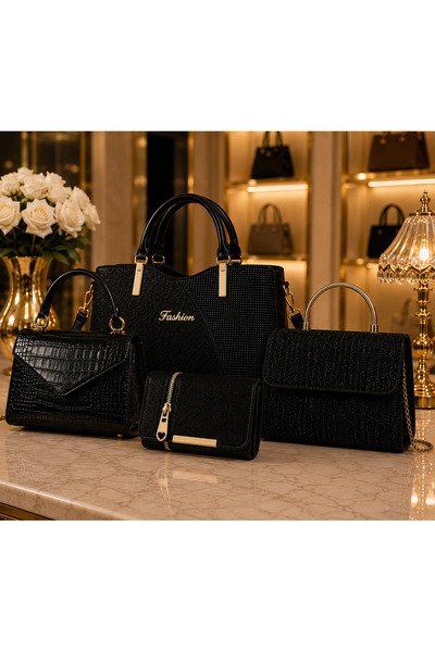 MODAMARKM Luxury Set Consisting of 4 Pieces, Shoulder Bag, Crossbody Bag, Eve...