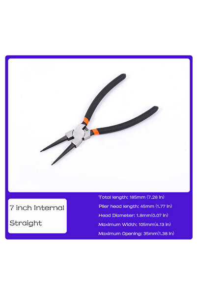 Choice3 Inside Straight 7 inch Circlip Pliers Internal External Ring Spring P...