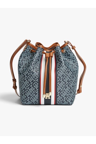 Tommy Hilfiger TH MONOPLAY BUCKET STRIPE LE Kadın Mavi Çanta - AW0AW18392
