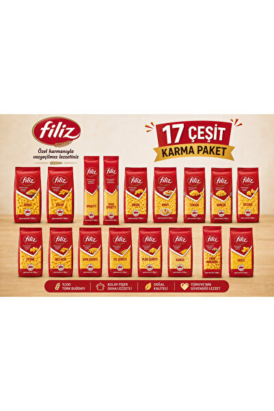 FİLİZ Güven Bitkisel 17 Çeşit Karma Makarna Paketi - 8,5 Kg Avantaj Kolisi - ...