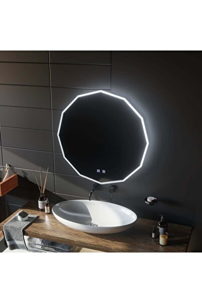 OEM Oglindă rotundă cu LED, 70 cm, VIVO Touch, dezaburire, reglabilă intensitate